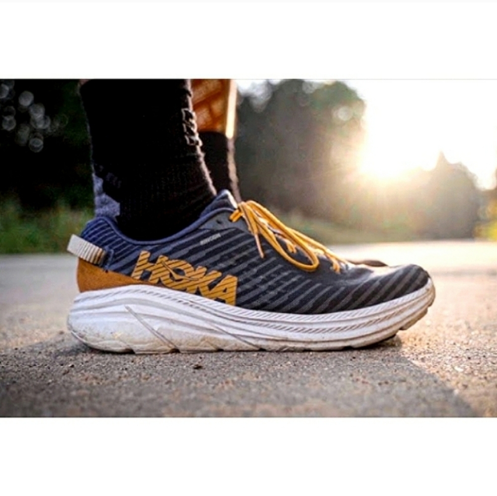 Hoka One One Rincon Shoes Blue Yellow White Size 11.5